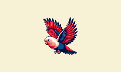 Obraz premium flying lovebird vector illustration american mascot design