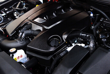 Modern Car Engine Bay Close-Up