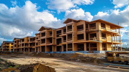 Fototapeta premium Real Estate Development: Creating new buildings or renovating existing ones for residential, commercial, or industrial purposes, involving land acquisition, financing, and construction. 