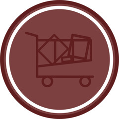 Shopping Vector Line Maroon Circle Maroon