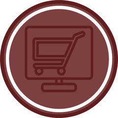 Online Store Vector Line Maroon Circle Maroon