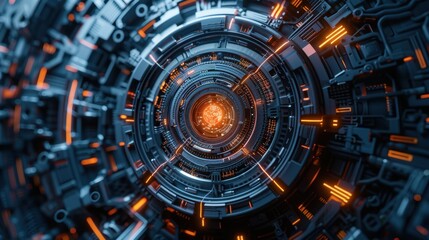 Fototapeta premium Technological Development: The process of advancing technology through innovation and research to improve efficiency, productivity, and quality of life, focusing on the application of new technologies