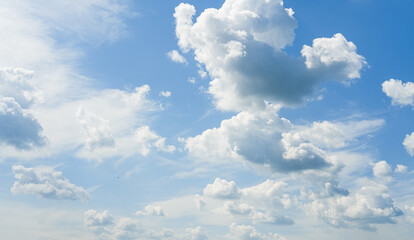 Summer blue sky cloud gradient light white background.