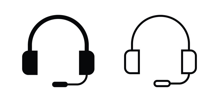 headphone icon. simple headset icons for app, ui, website. transparent png and vector illustration.