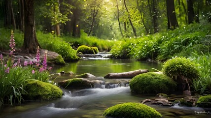 Obraz premium river in the forest