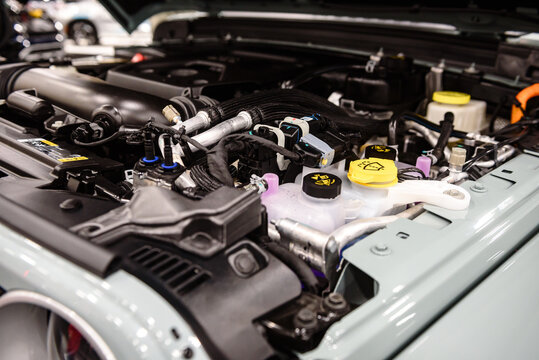 Modern Car Engine Bay Close-Up