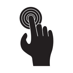 Obraz premium vector flat icon of hand pressing