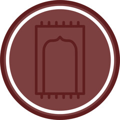 prayer mat Vector Line Double Circle Maroon