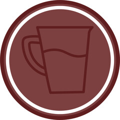 water jug Vector Line Double Circle Maroon