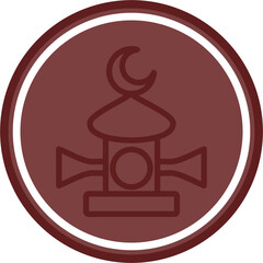 adhan Vector Line Double Circle Maroon