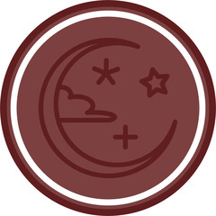 night sky Vector Line Double Circle Maroon