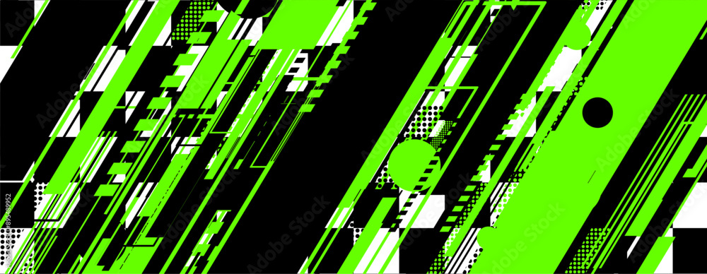 Aufkleber abstract green racing background with checkboard and lines