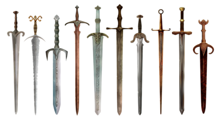 Set of medieval swords, cut out