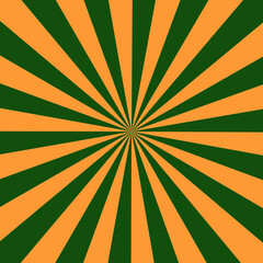 Obraz premium 15th of August Independence Day theme orange and green sunburst background. Fifteen of August Indian national holiday vector illustration.