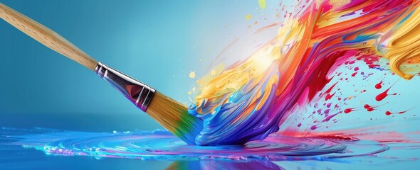Obraz premium Colorful Paintbrush Strokes, Abstract Art and Creativity