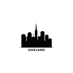 Fototapeta premium Oakland USA city skyline, horizon logo. Panorama, US California state icon, abstract landmarks, skyscraper, buildings. United States of America isolated graphic, vector clipart