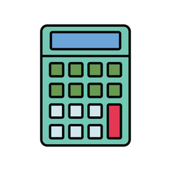 calculator color line icon with white background vector stock illustration