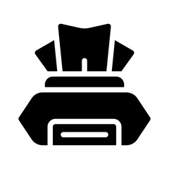 Face wipes glyph icon