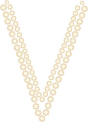 Pearl alphabet letter V