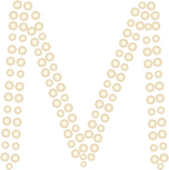 Pearl alphabet letter M