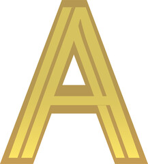 Golden line alphabet letter A