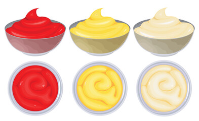 Vector cartoon image of sauce for food. Food supplement concept. Element for your design.