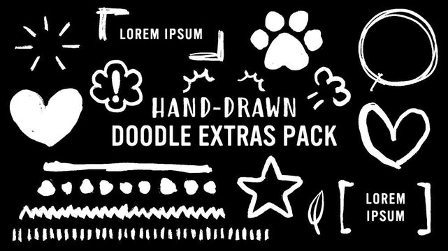 set of doodle extras on alpha channel