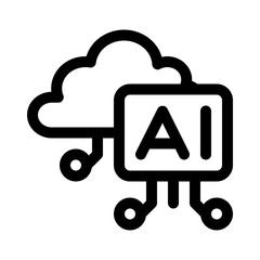 AI cloud,technology line icon