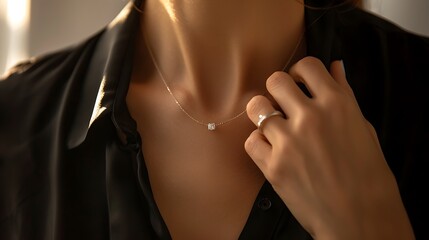 Closeup of a Woman's Hand with Silver Jewelry