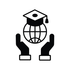 Fototapeta premium education glyph icon with white background vector stock illustration