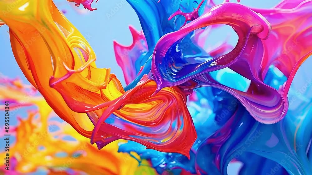 Poster abstract liquid colorful paint background