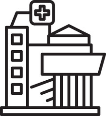 Hospital Icon Line Illustration
