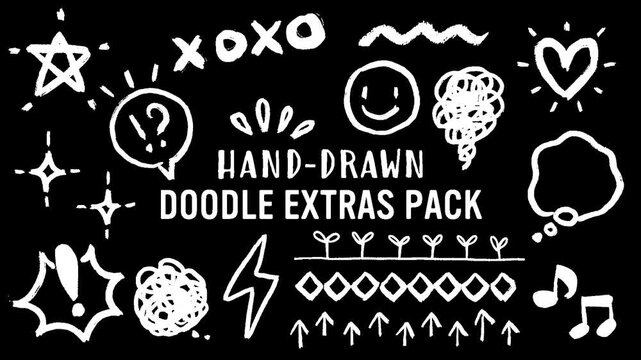 set of doodle extras on alpha channel