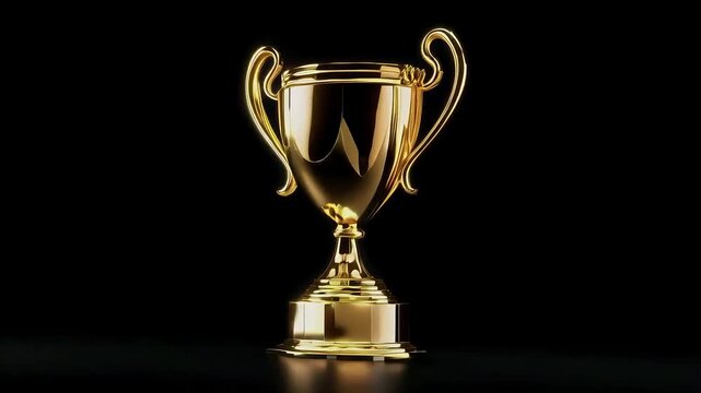 gold trophy cup isolated on black