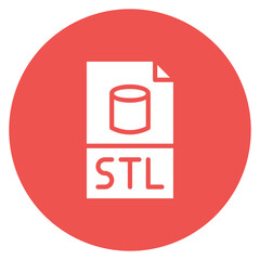 STL File icon vector image. Can be used for Additive Maufacturing.