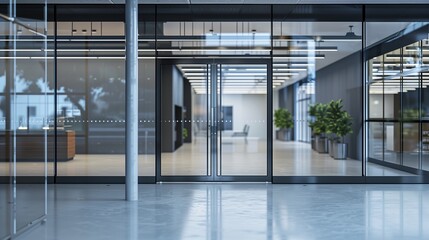 glass door to store schedule mockup