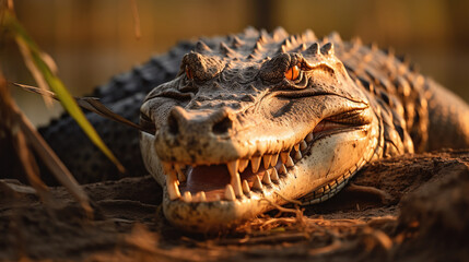 crocodile in front of white