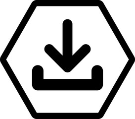 download hexagon icon inverse