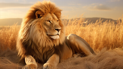 male lion in the wild