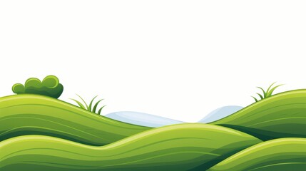 A serene illustration of rolling green hills, perfect for capturing natures beauty while leaving space for your message.
