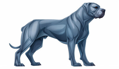 Obraz premium A stunning watercolor of a Cane Corso, showcasing its strength and elegance, set against a crisp white background.