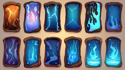 Vibrant electric blue photo frames styled with a striking thunderbolt effect, perfect for adding a dynamic touch to your visuals.