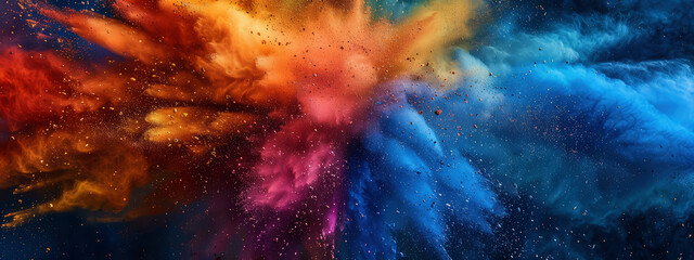 Abstract colorful powder explosion