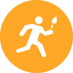 Running Torch icon vector image. Can be used for Track and Field.
