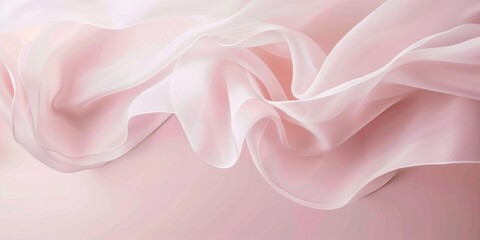 Delicate Pink Fabric Draped in Soft Waves