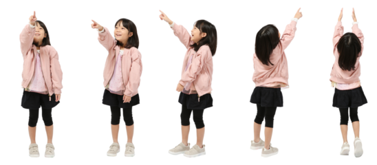 小学生女の子　人物切り抜き5アングル