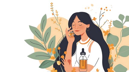 Woman Inspecting Yellow Liquid in a Bottle