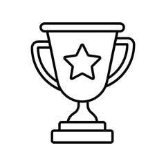 trophy line icon with white background vector stock illustration