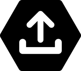 upload hexagon icon