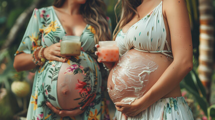 _Two_pregnant_women_nurturing_their_changing_bodies